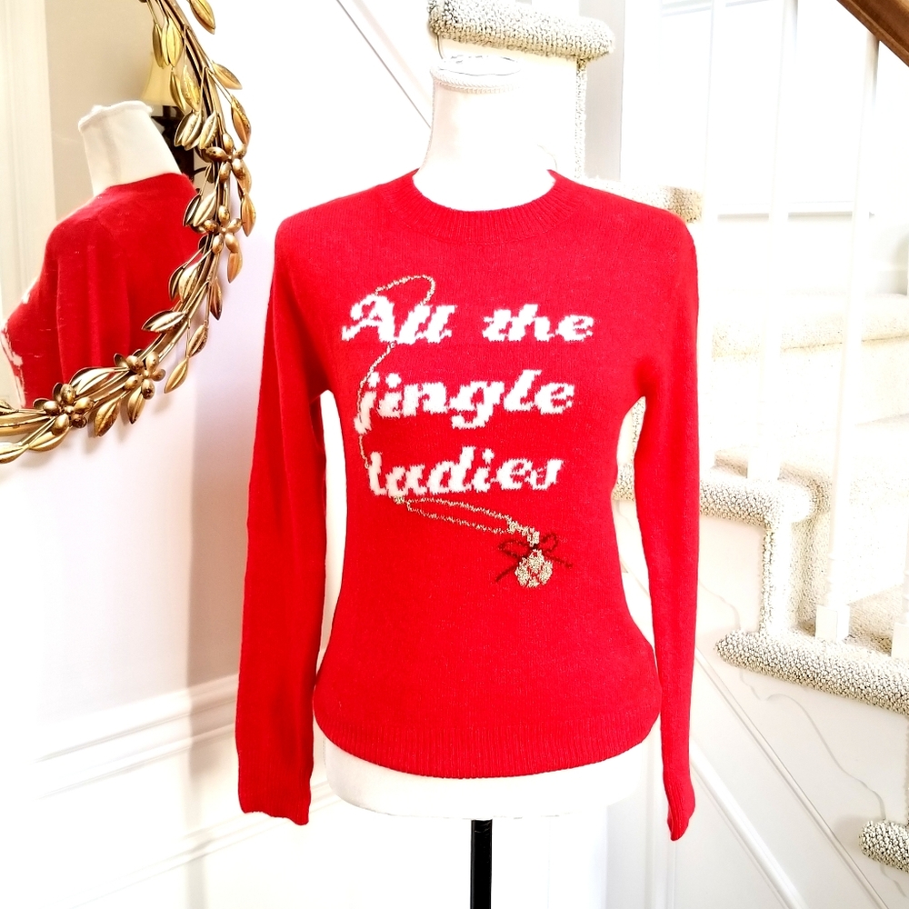 New! H&M sz XS X-Small All the Jingle Ladies Soft Red Sweater NWT